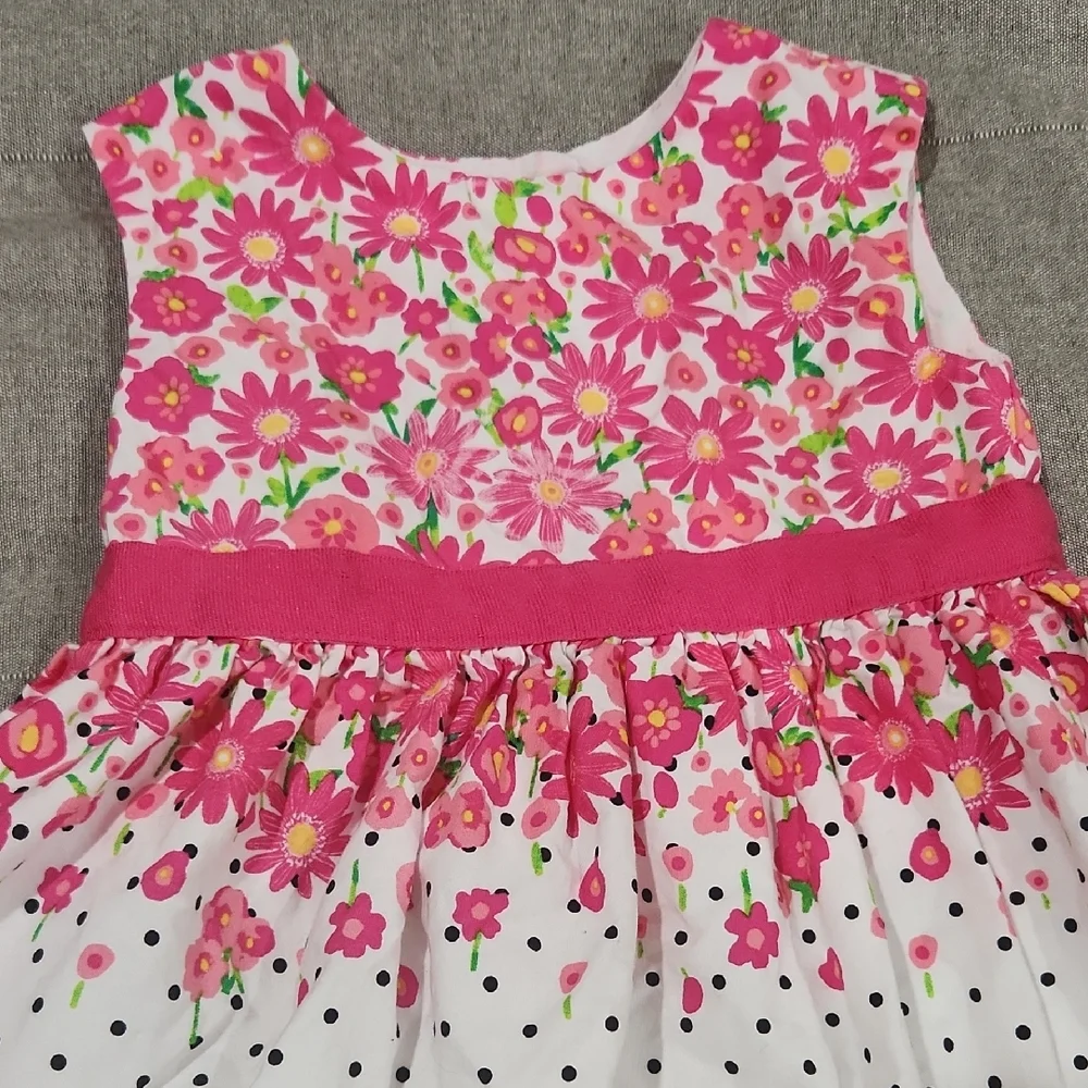 Koala Kids Baby Girl Pink Sleeveless Sundress with Crew Neck 6-9 Months